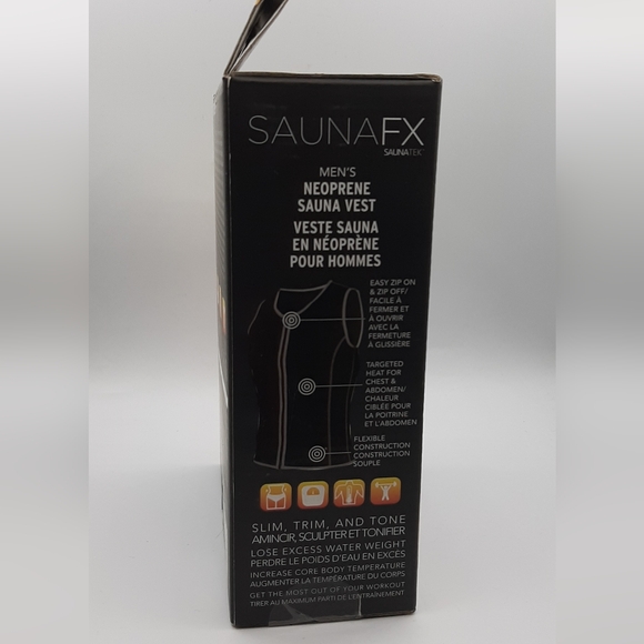 SAUNAFX Men’s Black Neoprene Sauna Vest Lose Water Weight Workout Size M - Picture 5 of 5